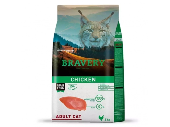 Фото - сухой корм Bravery (Бравери) Adult Cat Chicken сухой беззерновой корм для кошек КУРИЦА