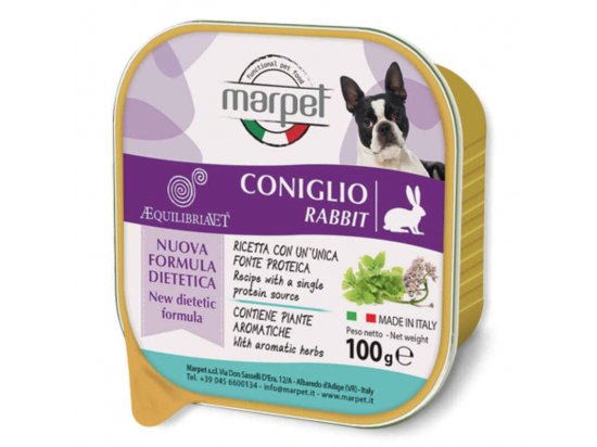 Фото - вологий корм (консерви) Marpet (Марпет) AequilibriaVET Adult Dog All Breeds Rabbit вологий корм для собак КРОЛИК, мус