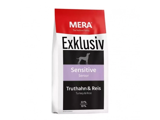 Фото - сухой корм Mera (Мера) Exklusiv Sensitive Senior Truthahn & Reis корм для пожилых собак с чувствительным пищеварением ИНДЕЙКА И РИС