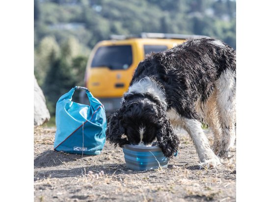 Фото - миски, напувалки, фонтани Kurgo Mash&Stash Collapsible Dog Bowl миска складана дорожня з карабіном для собак, синій