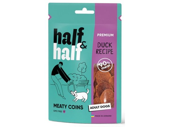 Фото - лакомства Half&Half Meaty Coins Adult Duck лакомство для собак мясные монетки, УТКА