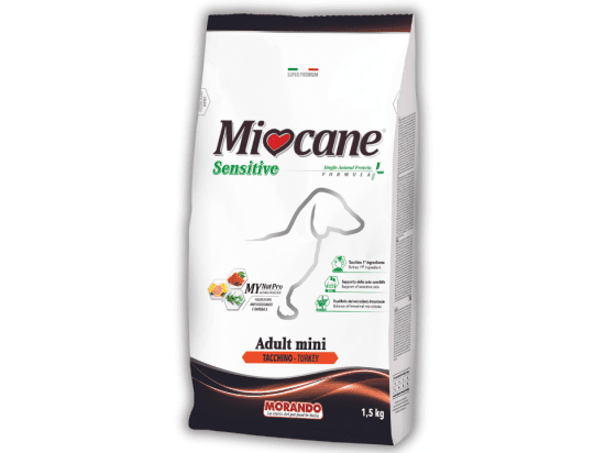 Фото - сухой корм Morando MioCane (Морандо Миокане) Mini Sensitive Monoprotein сухой монопротеиновый корм для собак малых пород С ИНДЕЙКОЙ