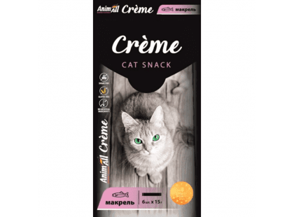 Фото - ласощі AnimAll Cat Snack Creme ласощі у вигляді крему для котів МАКРЕЛЬ
