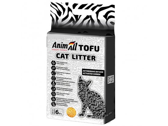 Фото - наполнители AnimAll TOFU (ТОФУ) СОЕВЫЙ наполнитель в туалет для кошек АКТИВИРОВАНЫЙ УГОЛЬ