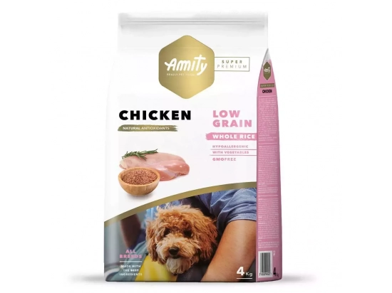 Фото - сухой корм Amity (Амити) Super Premium Low Grain Adult Chicken сухой низкозерновой корм для взрослых собак всех пород КУРИЦА