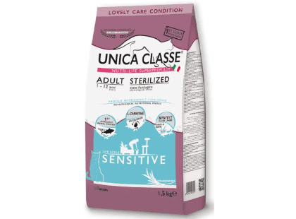 Фото - сухий корм Gheda Unica Classe Adult Sterilized Sensitive Tuna сухий корм для стерилізованих котів із чутливою шкірою ТУНЕЦЬ