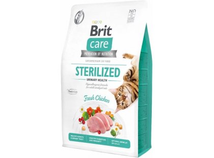 Фото - сухий корм Brit Care Cat Grain Free Sterilized Urinary Health Chicken беззерновий корм для стерилізованих кішок для профілактики МКБ КУРКА