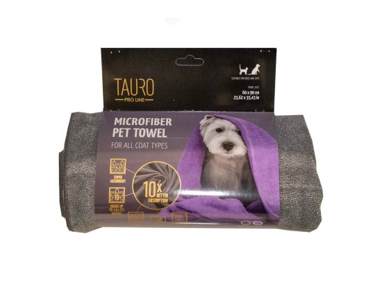 Фото - рушники Tauro (Тауро) Pro Line рушник для собак з мікрофібри, сірий