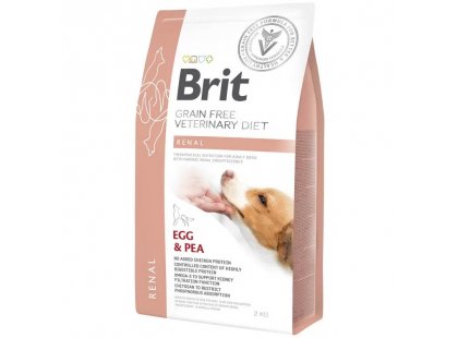 Фото - ветеринарные корма Brit Veterinary Diet Dog Grain Free Renal Egg & Pea беззерновой сухой корм для собак при почечной недостаточности ЯЙЦА и ГОРОХ