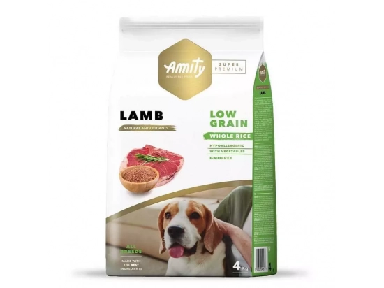 Фото - сухий корм Amity (Аміті) Super Premium Low Grain Adult Lamb сухий низькозерновий корм для дорослих собак усіх порід ЯГНЯ