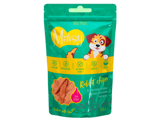 Фото - лакомства Mavsy Dried Rabbit Chip лакомство для собак с чувствительным пищеварением КРОЛИК