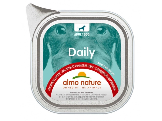 Фото - вологий корм (консерви) Almo Nature Daily BEEF & POTATOES консерви для собак ЯЛОВИЧИНА ТА КАРТОПЛЯ