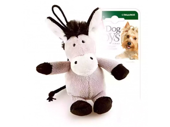 Фото - игрушки GiGwi (Гигви) Plush Dog Toys ОСЛИК игрушка для собак с пищалкой, 10 см
