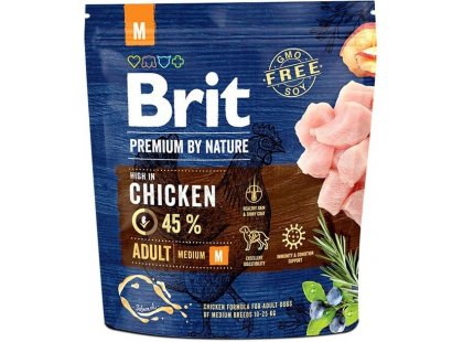 Фото - сухий корм Brit Premium Dog Adult Medium М Chicken сухий корм для собак середніх порід КУРКА