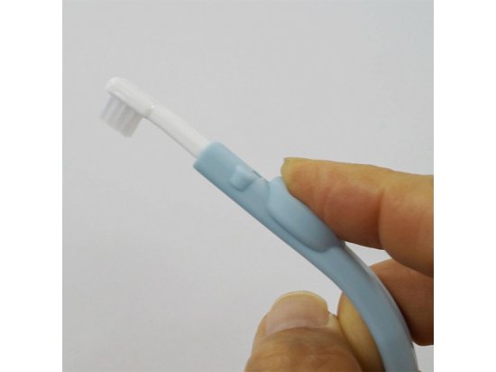 Фото - для зубів та пащі DoggyMan (ДоггіМен) Gentle Dog Toothbrush Short коротка зубна щітка для собак малих порід, блакитний/персиковий