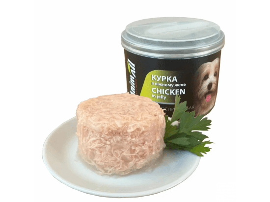 Фото - влажный корм (консервы) AnimAll Chicken in jelly влажный корм для собак КУРИЦА в желе