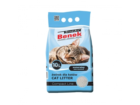 Фото - наполнители Super Benek (Супер Бенек) COMPACT LINE NATURAL бентонитовый компактный наполнитель для кошачьего туалета БЕЗ АРОМАТА