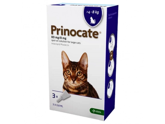 Фото - от блох и клещей Krka Prinocate (Принокат) Спот-он капли от блох, чесоточных клещей, профилактика дирофиляриоза для кошек