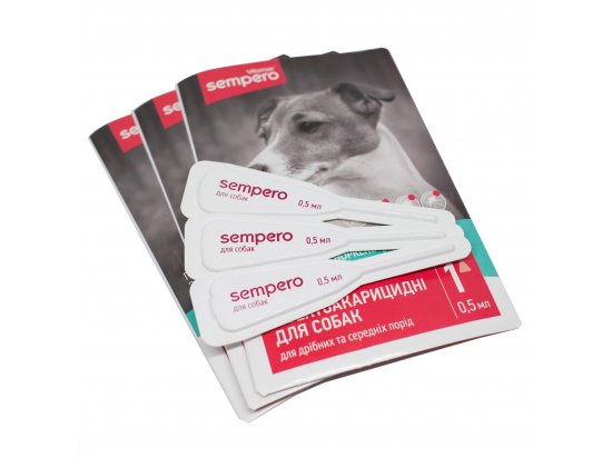 Фото - от блох и клещей Vitomax Sempero Инсектоакарицидные капли на холку от блох и клещей для собак