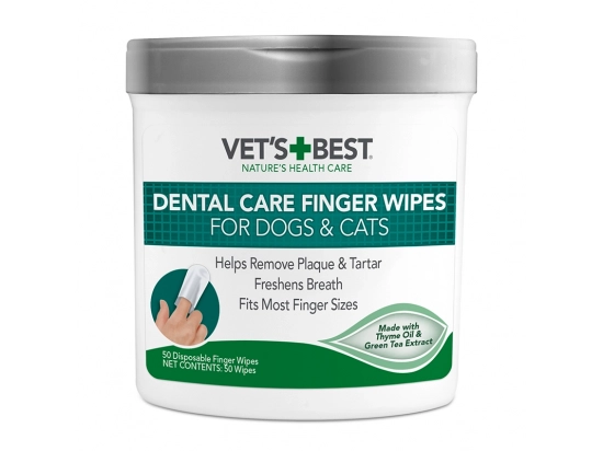 Фото - повсякденна косметика Vets Best (Ветс Бест) CLEAN TEETH WIPES серветки для чищення зубів