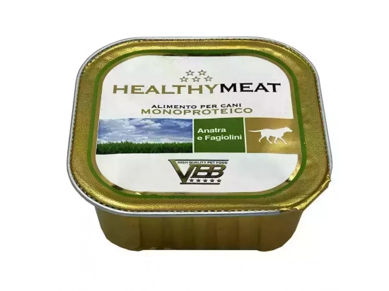 Фото - вологий корм (консерви) Healthy Meat DUCK & GREEN BEANS вологий корм для собак Качка та зелена квасоля