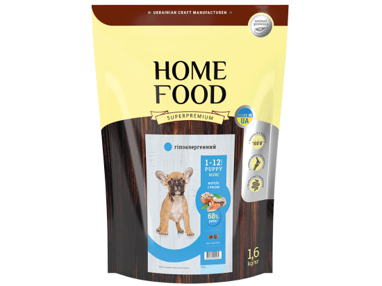 Фото - сухий корм Home Food (Хоум Фуд) Puppy Mini Trout with Rice гіпоалергенний корм для цуценят дрібних порід ФОРЕЛЬ і РИС