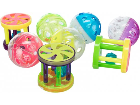 Фото - игрушки Trixie Игрушка для кошек с колокольчиком, мяч или барабан (пластик)