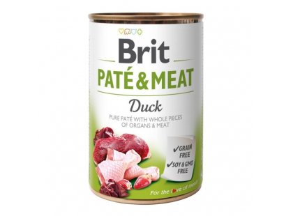 Фото - влажный корм (консервы) Brit Pate & Meat Dog Duck консервы для собак УТКА В ПАШТЕТЕ