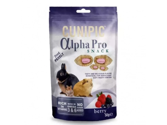 Фото - ласощі Cunipic (Куніпік) Alpha Pro Snack ласощі - подушечки з кремовою начинкою ЯГОДИ