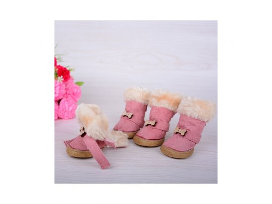 Фото - обувь Ruispet утепленные ботинки для собак малых пород, розовый