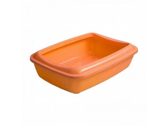 Фото - туалети, лотки AnimAll Туалет для кішок з високим бортом та лопаткою, помаранчевий