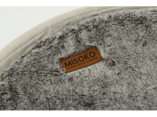 Фото - спальные места, лежаки, домики Misoko&Co (Мисоко и Ко) Pet Bed Round Plush складной круглый лежак для животных, плюш, ТЕМНО-КОРИЧНЕВЫЙ