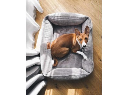Фото - лежаки, матраси, килимки та будиночки Harley & Cho DREAMER VELVET GRAY лежак для собак (вельвет), сірий