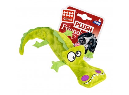 Фото - игрушки GiGwi (Гигви) Plush Friendz КРОКОДИЛ игрушка для собак с 4-мя пищалками, 38 см