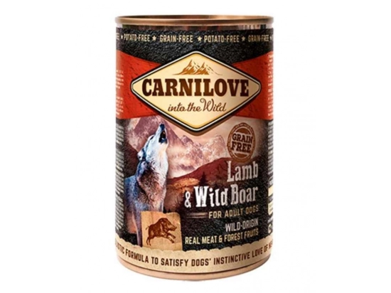 Фото - влажный корм (консервы) Carnilove LAMB & WILD BOAR консервы для собак (ягненок/дикий кабан), 400 г