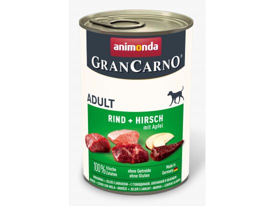 Фото - вологий корм (консерви) Animonda (Анімонда) GranCarno Adult Beef & Deer with Apple вологий корм для собак ЯЛОВИЧИНА, ОЛЕНИНА та ЯБЛУКО