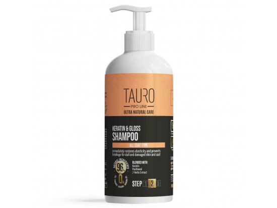 Фото - повсякденна косметика Tauro (Тауро) Pro Line Ultra Natural Care Keratin & Gloss Shampoo кератиновий шампунь для шерсті собак  та кішок