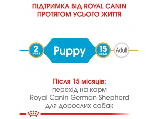 Фото - сухой корм Royal Canin GERMAN SHEPHERD PUPPY (НЕМЕЦКАЯ ОВЧАРКА) корм для щенков до 15 месяцев