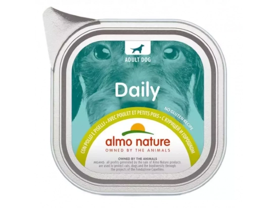 Фото - вологий корм (консерви) Almo Nature Daily CHICKEN & PEAS консерви для собак КУРКА та ГОРОХ