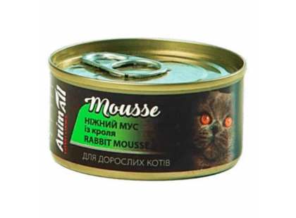 Фото - вологий корм (консерви) AnimAll Mousse Rabbit вологий корм для котів КРОЛИК, мус