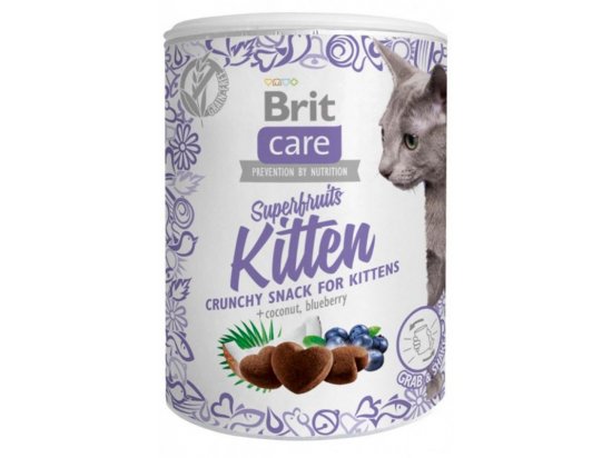 Фото - ласощі Brit Care Cat Snack Superfruits Kitten Coconut & Blueberry ласощі для кошенят КОКОС та ЧОРНИЦЯ