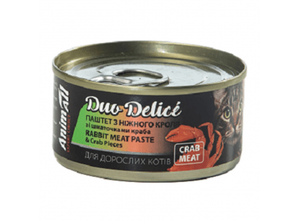 Фото - влажный корм (консервы) AnimAll Duo Delice Rabbit Meat Paste влажный корм для кошек КРОЛИК и КРАБ, паштет