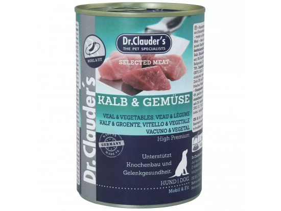 Фото - влажный корм (консервы) Dr.Clauder's (доктор Клаудер) Selected Meat Veal & Vegetables консервы для собак, ТЕЛЯТИНА И ОВОЩИ