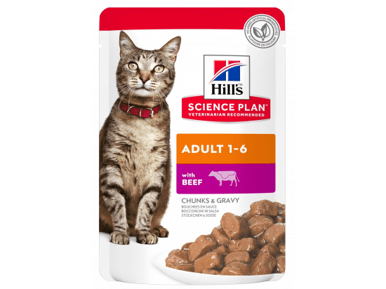 Фото - вологий корм (консерви) Hill's Science Plan Adult Beef вологий корм для котів ЯЛОВИЧИНА, пауч