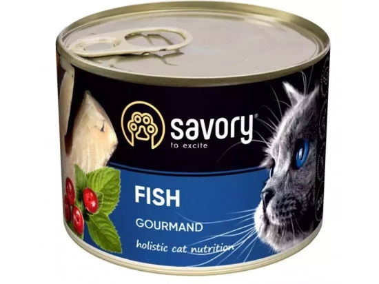 Фото - вологий корм (консерви) Savory (Сейворі) GOURMAND FISH вологий корм для для вибагливих котів (риба)