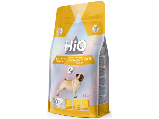 Фото - сухий корм HiQ Mini Golden Age Care корм для зрілих собак малих порід старше 7 років