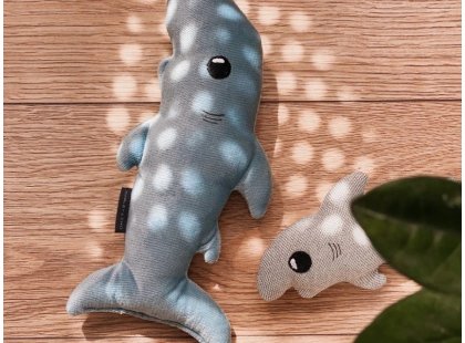 Фото - іграшки Harley & Cho Акула-Каракула Blue м'яка іграшка для собак та кішок, блакитний