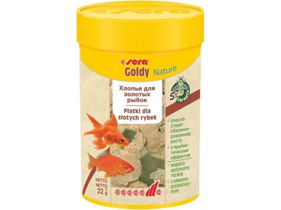 Фото - корм для рыб Sera GOLDY NATURE корм для золотых рыбок, хлопья