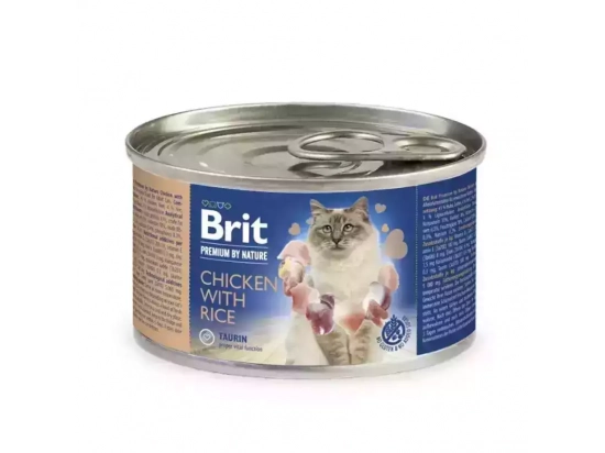 Фото - влажный корм (консервы) Brit Premium Cat Chicken & Rice консервы для кошек, паштет КУРИЦА и РИС