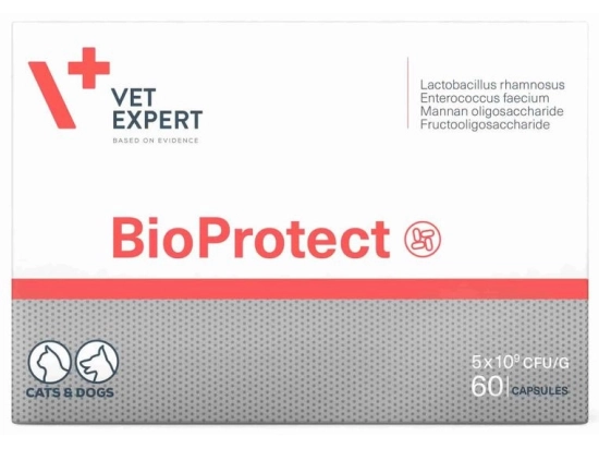 Фото - для шлунково-кишкового тракту (ЖКТ) VetExpert (ВетЕксперт) BioProtect (БіоПротект) при порушеннях роботи ШКТ у кішок та собак (пробіотики, пребіотики, МОС)